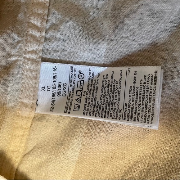 GAP Striped Linen Shirt With Cuban Collar-Size XL - Picture 12 of 13